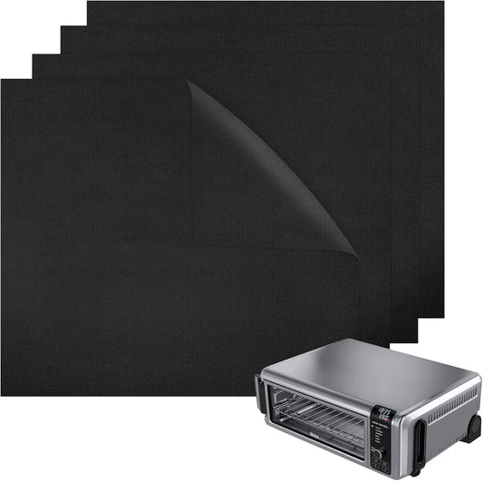 BYKITCHEN Air Fryer Oven Liners, 11x12 Inches, Set of 4, Reusable Toaster Oven Liners, Compatible with Ninja Flip Up SP101 SP201 SP301 Air Fry Oven, Cuisinart Breville Toaster Oven and More