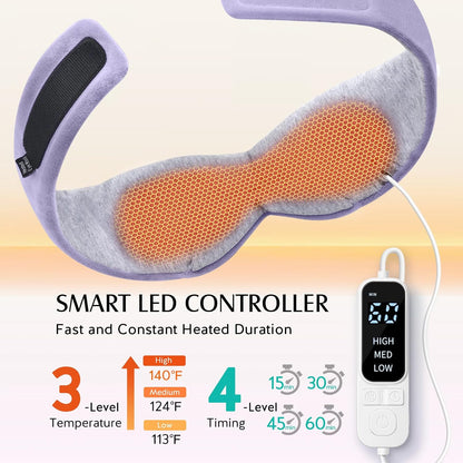 YFONG Heated Eye Mask, Warm Eye Compress Mask for Dry Eyes, Sleep Mask