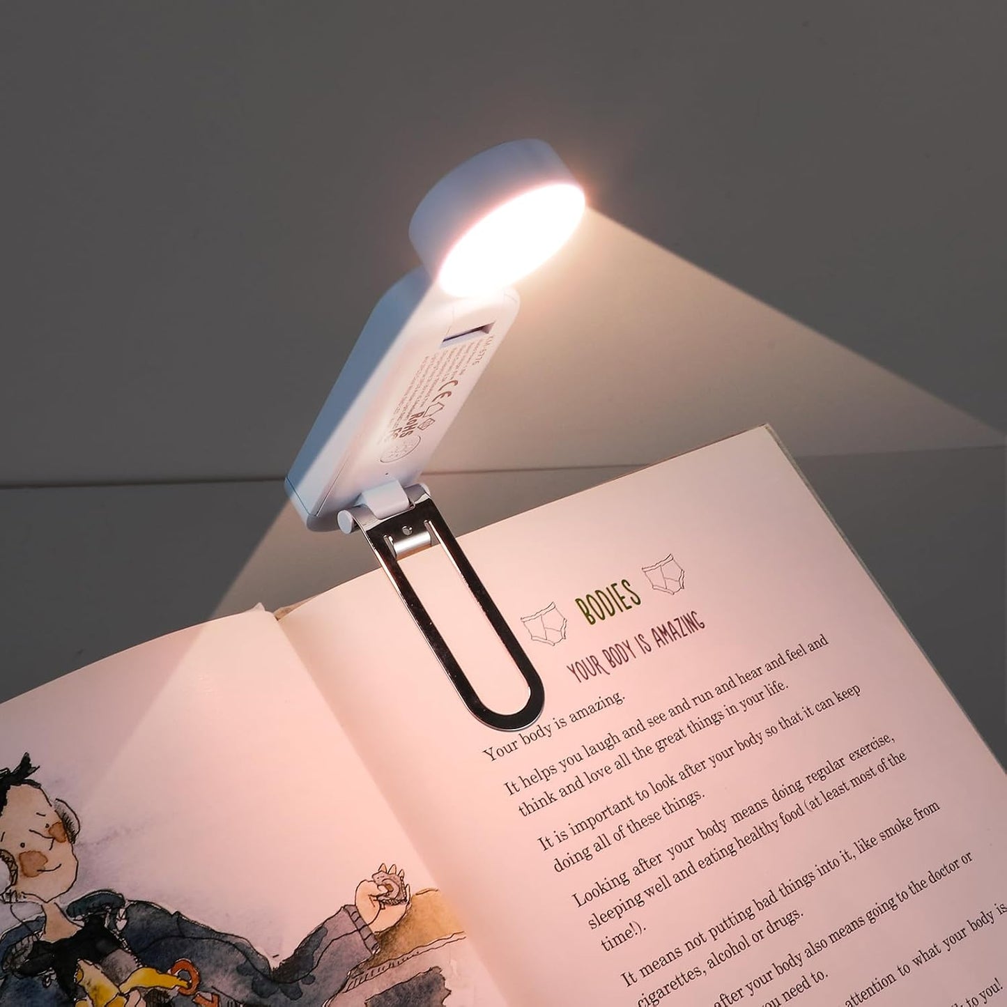 VAVOFO USB Rechargeable Bookmark Reading Light, Blue Light Blocking Amber LEDs for Bedtime Reading - Clip On, 9 Lighting Modes