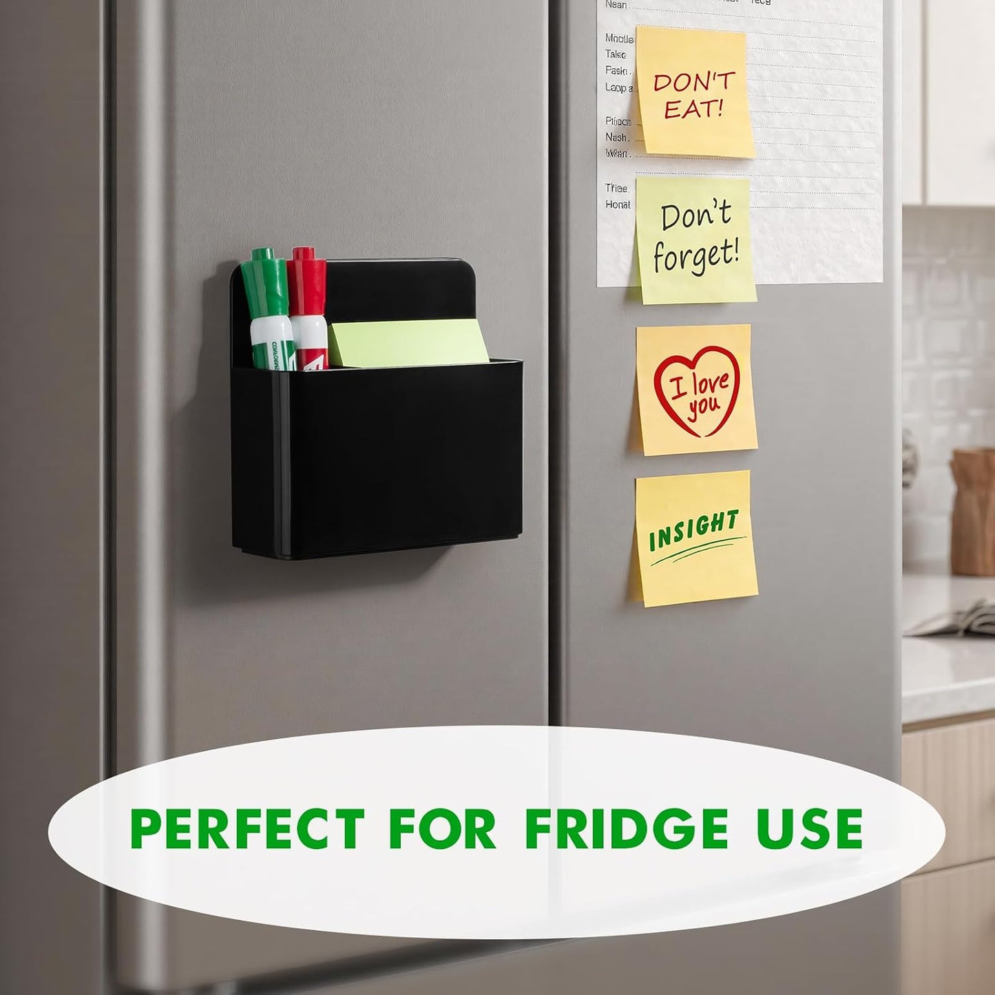 2 Pack Magnetic Pen Holder Cup for Whiteboard, Classroom Supplies | Plastic Magnetic Dry Erase Marker Holder for Refrigerator Fridge, Pencil Cup for School, Locker Accessories Organizer-White