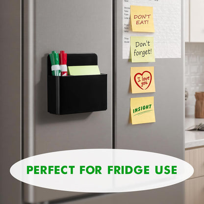 2 Pack Magnetic Pen Holder Cup for Whiteboard, Classroom Supplies | Plastic Magnetic Dry Erase Marker Holder for Refrigerator Fridge, Pencil Cup for School, Locker Accessories Organizer-White