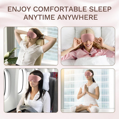 FlyCoco 99% Fully Block Out Light Eye Sleep Mask, 3D Deep Contoured Eyes Cover Zero Pressure, Long Lash Extension Eyes Mask with Adjustable Straps for Sleeping Travel Home Nap Rest Women Men (Pink)