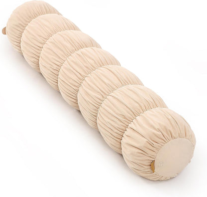 Pat. Pend. Long Bolster Pillow for Bed, 39 Inch, Misty White