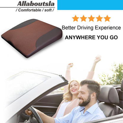 Allaboutsla Car Seat Cushion with Lumbar Support Pillow, Car Back Support | L-Shaped Ergonomic Memory Foam Seat Cushion, Car Seat Cushions for Driving, Driver Cushion and Back Support for Car, B&G