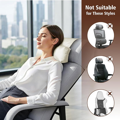 WdFour Velvet Neck & Head Pillow for Recliner Chair, Small Ergonomic Cervical Support Pillow for Home, Office and Travel, Non-Slip Cushion for Tension Relief & Shoulder Comfort (Chocolate)