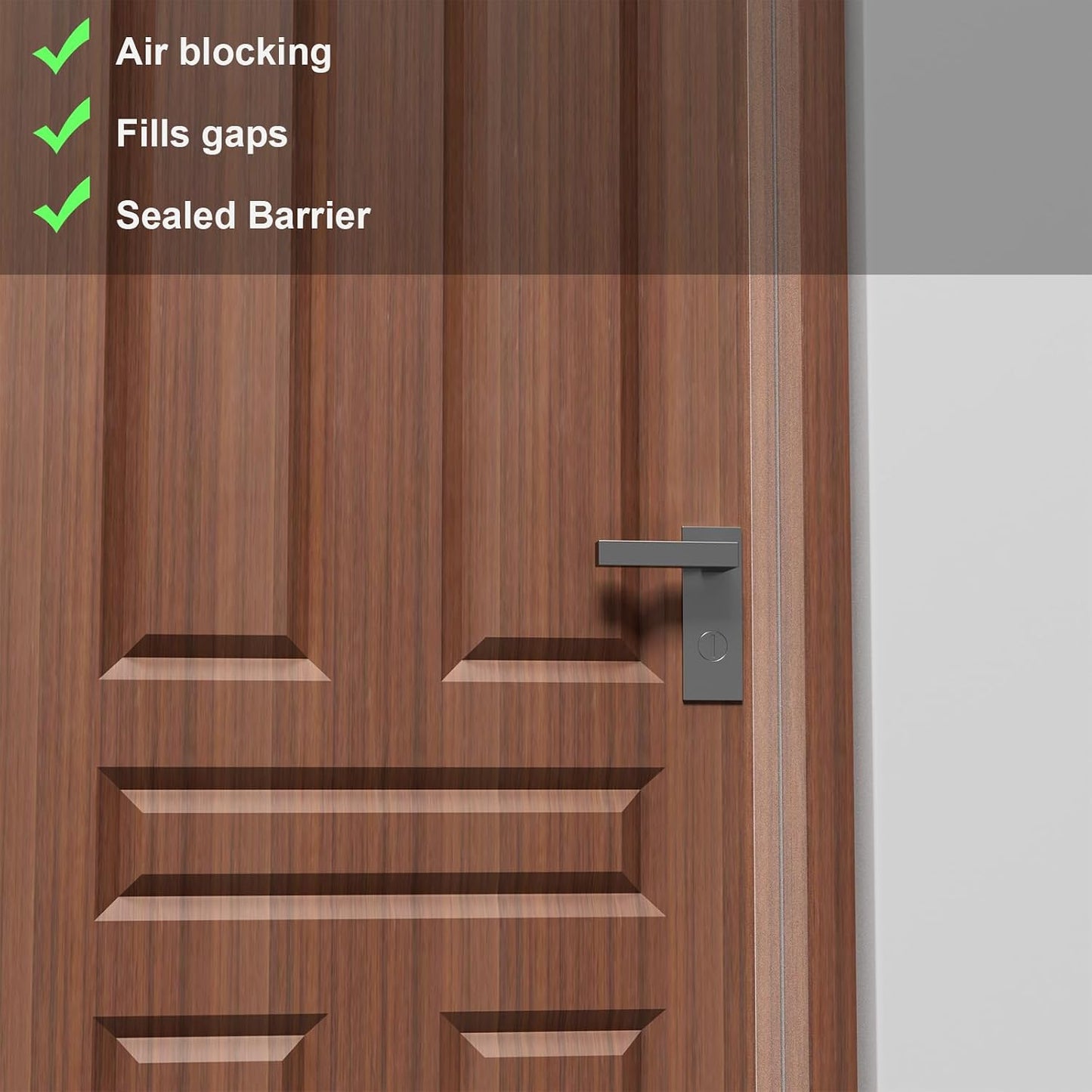 Elvone T-Shaped Weather Stripping Seal, Clear Silicone, 1.97 in x 20 ft | Flexible door seal strip covers door, window, and bathroom gaps; peel-and-stick design helps reduce drafts