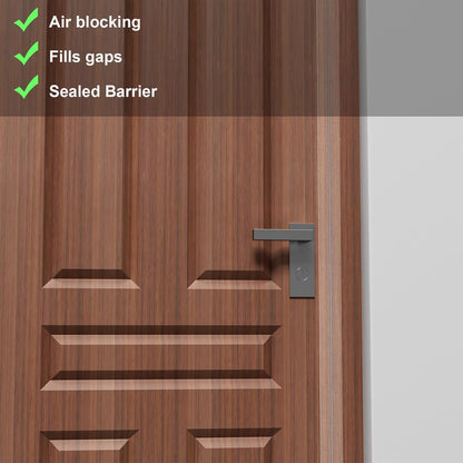 Elvone T-Shaped Weather Stripping Seal, Clear Silicone, 1.97 in x 20 ft | Flexible door seal strip covers door, window, and bathroom gaps; peel-and-stick design helps reduce drafts