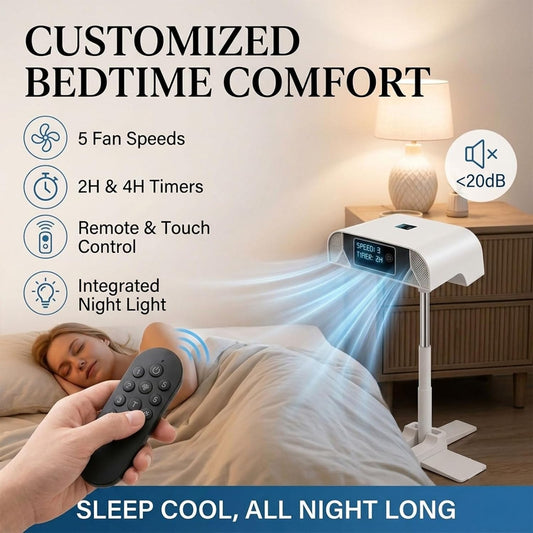 Bed Fan Under Sheets Cooling System with 5 Speeds and Remote | Adjustable Height, for Hot Sleepers, Night Sweats Relief, Remote Included, 5 Speed Settings