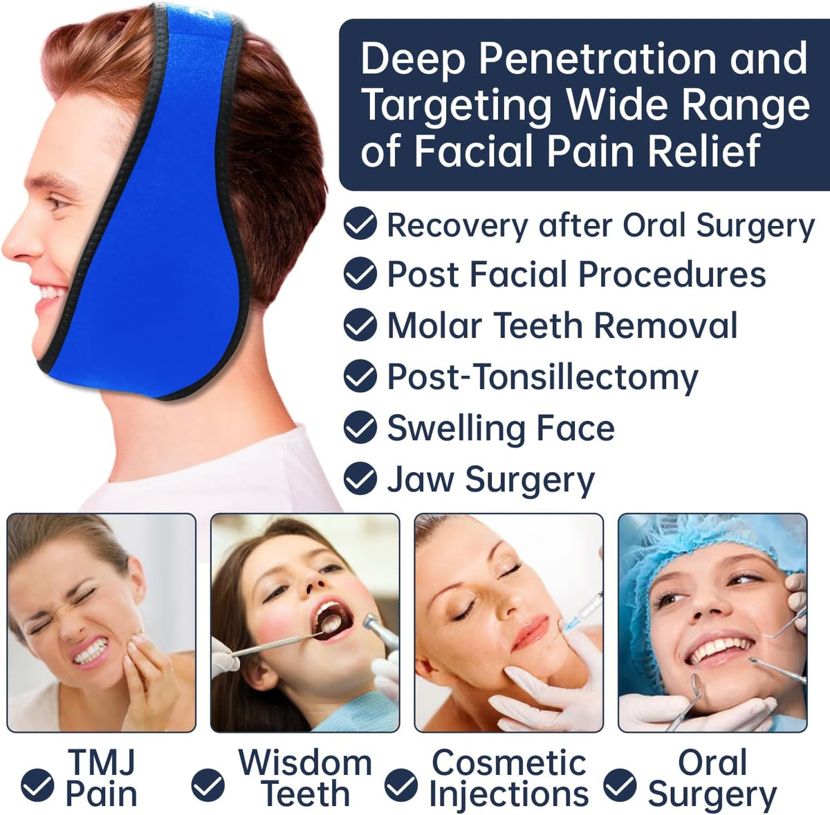 ZNÖCUETÖD 4 Packs Small Gel Ice Packs for Injuries Reusable Compatible with Wisdom Teeth Ice Pack Head Jaw Face Wrap Oral Dental Surgery Recovery