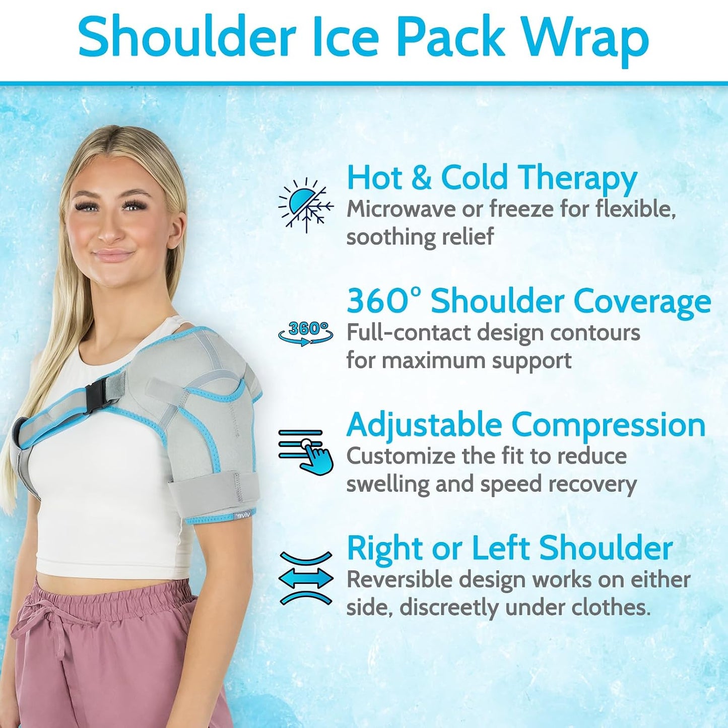 Arctic Flex Shoulder Ice Pack Brace - Rotator Cuff Cold Gel Wrap Therapy | Heat or Cooling Support Immobilizer with Compression Stability for Tendonitis, Dislocated Joint, Left & Right Arm Pain Relief