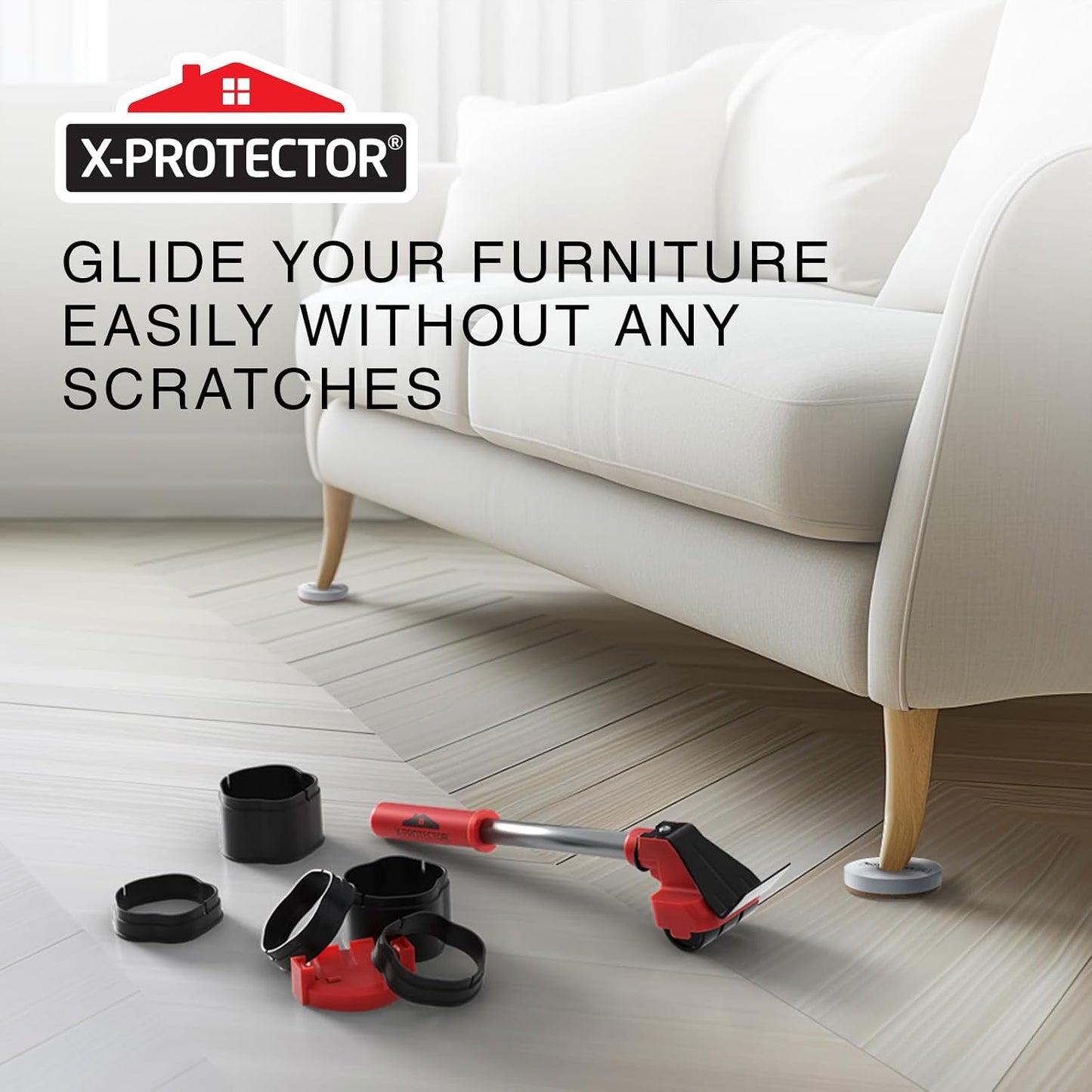 X-Protector Furniture Lifter Tool - Premium Furniture Jack Lifting Tool | Lift Furniture Easily - Appliance Lifter with 4.3" Adjustable Height - Ideal Jack to Lift Furniture Easily with No Effort