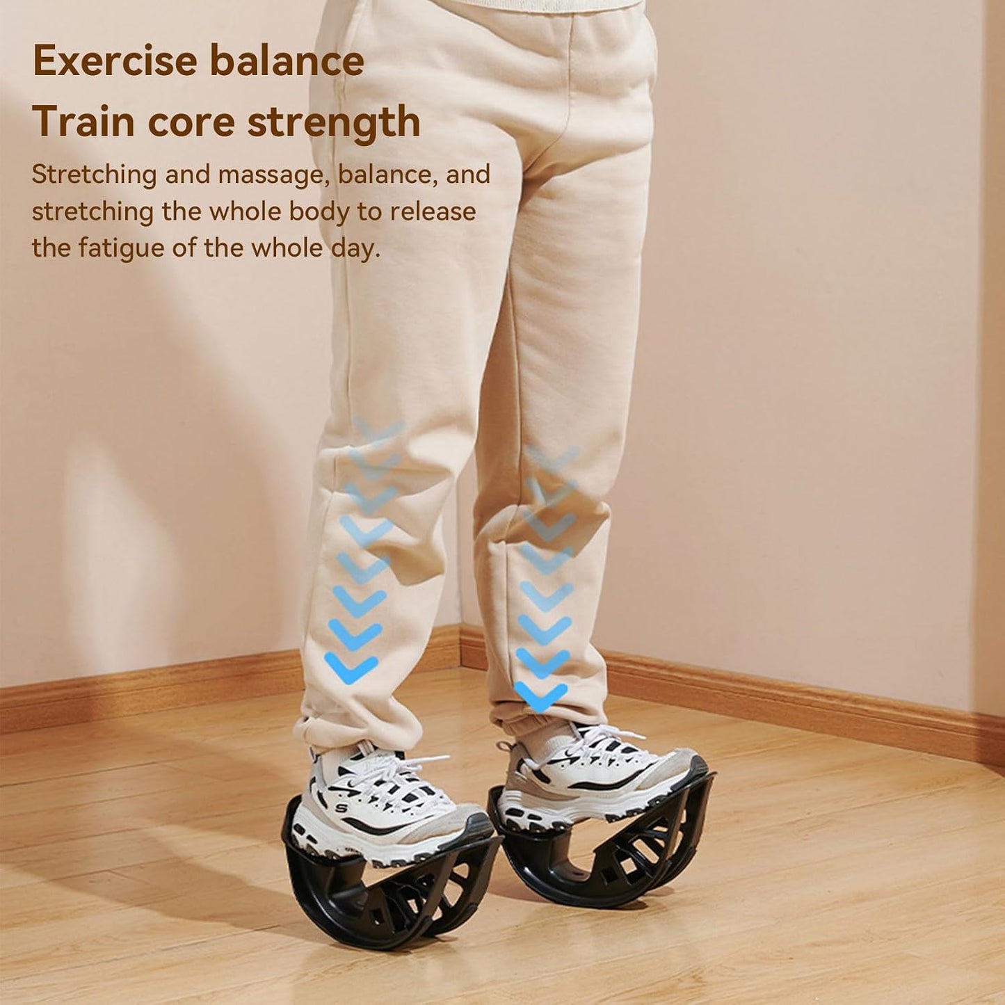 Foot Rocker Calf Stretcher, Multi-Angle Stretching Board with Massage Nubs, for Achilles Ankle Stretch Plantar Fasciitis Relief and Balance Training Exercise Equipment