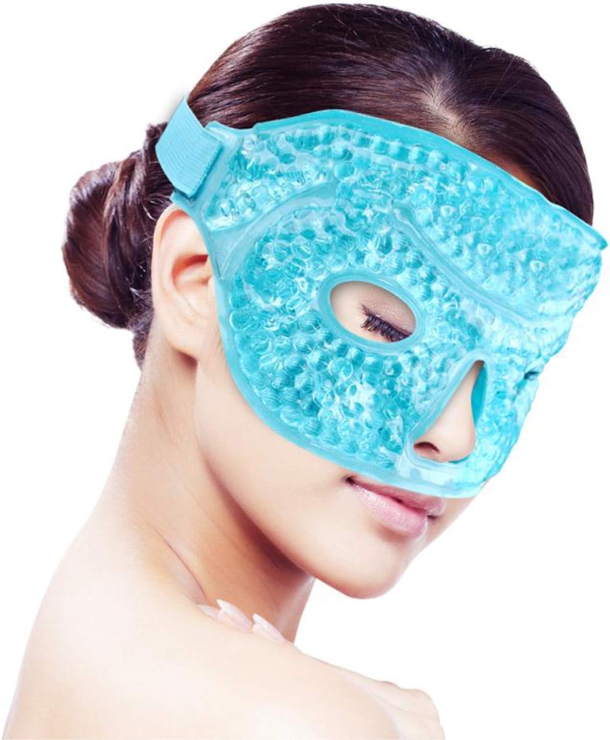 Ice Face Eye Mask for Woman Man,Hot or Cold Gel Face Ice Mask Reusable