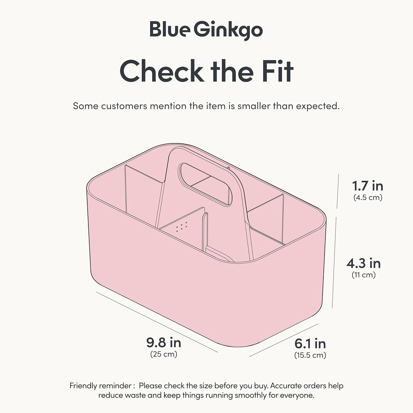BLUE GINKGO Stackable Organizer Caddy, Rectangle, White, Made in Korea | Portable. Adjustable. Home, Office & School Storage.