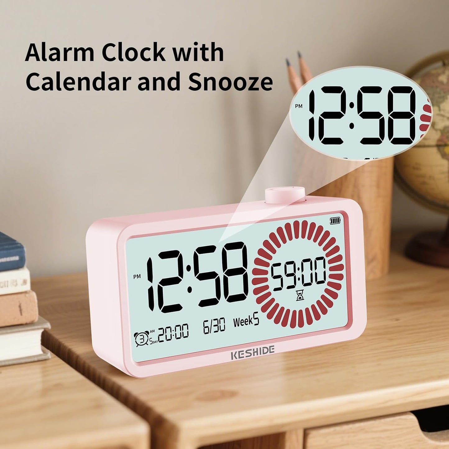 Visual Timer for Kids and Adults with Alarm Clock,LCD Digital 60-Minute Countdown Timer Time Management Tool for Home, School, or Work