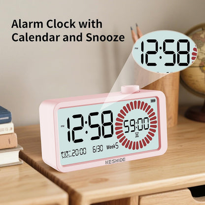Visual Timer for Kids and Adults with Alarm Clock,LCD Digital 60-Minute Countdown Timer Time Management Tool for Home, School, or Work