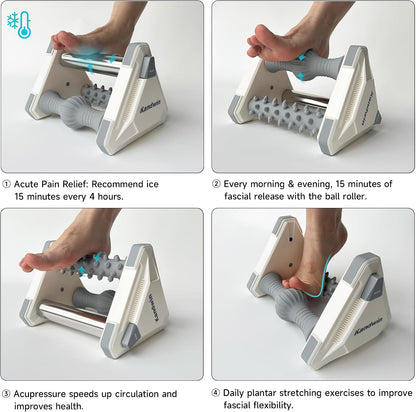 Icing Foot Roller Massager for Plantar Fasciitis Relief, Cold Therapy Massage Tool for Heel Arch Pain & Sore Tired Feet, Runners, Athletes, Standing Workers, Home Office Gym Use, Grey