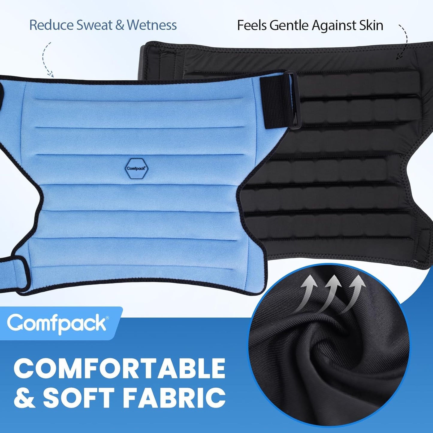 Comfpack Hip Ice Pack Wrap After Surgery, 2 Hours Long Lasting Cold Therapy | Flexible & Evenly Cooling Reusable Ice Pack for Hip Replacement Surgery, Injuries, Sciatica, Bursitis, Hip Flexor Pain, Gift