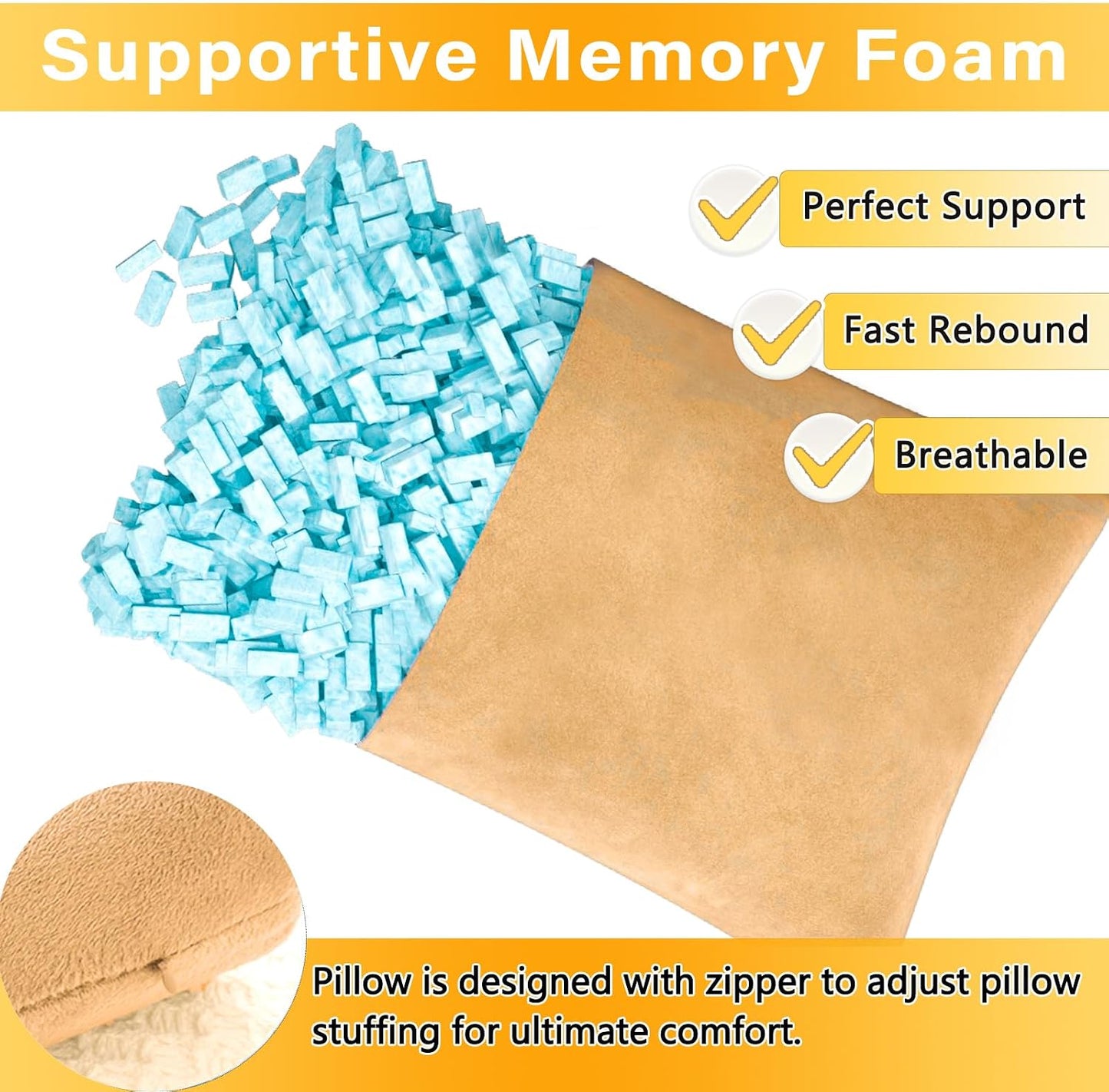1 MIDDLE ONE 2 Pack Small Pillow, Memory Foam Mini Pillow 11 X 7 Inches for Travel, Sleeping, Nap and Neck, Knee, Lumbar Support, Tiny Cushion for Pet, Dogs (Grey)