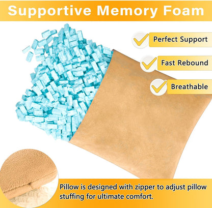 1 MIDDLE ONE 2 Pack Small Pillow, Memory Foam Mini Pillow 11 X 7 Inches for Travel, Sleeping, Nap and Neck, Knee, Lumbar Support, Tiny Cushion for Pet, Dogs (Grey)