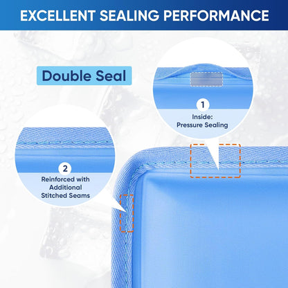 Gel Ice Packs for Injuries Reusable, Flexible Double Sided Cold Packs for Injuries, Ice Pack for Knee, Shoulder, Back, Hip, Leg, Arm (Blue, 8"x5.5", 1PK)