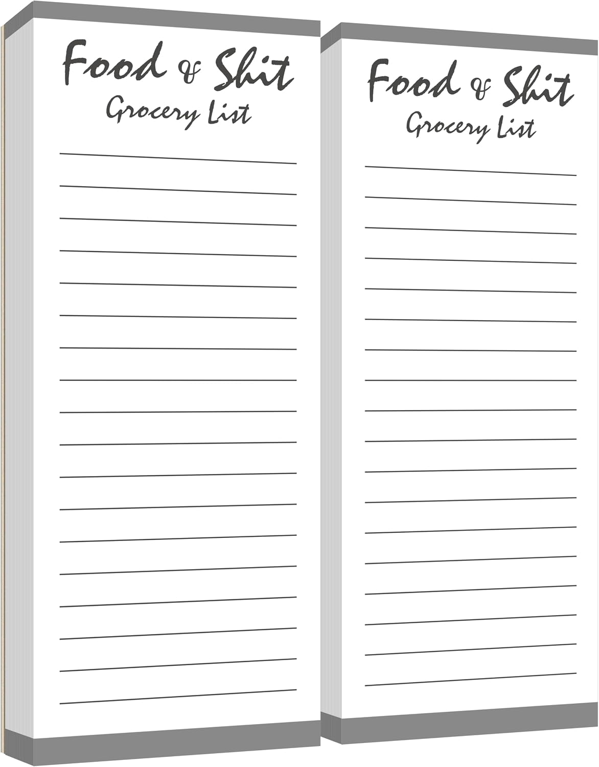 Hebayy 100 Pages Food&Shit Magnetic Back Funny Grocery List Planner Note Pad To Do List for Fridge Locker (3" x 8")