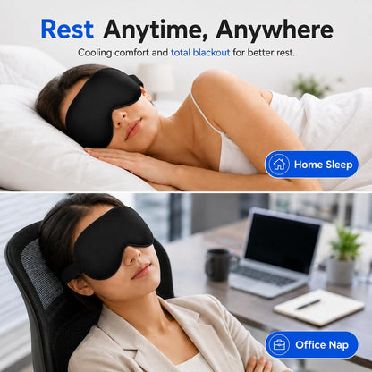 Cooling Sleep Mask with Mulberry Silk Surface & Removable Gel Pack