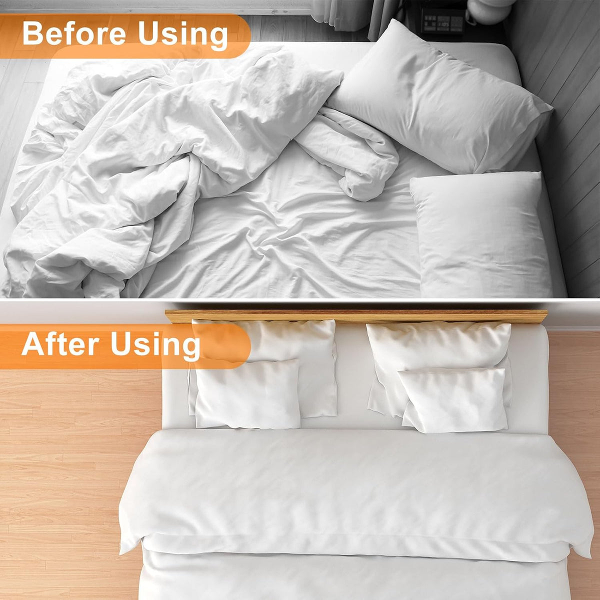 Boao 12 Pcs Bedsheet Strap Elastic Clip, White, 4-8 Inch Length