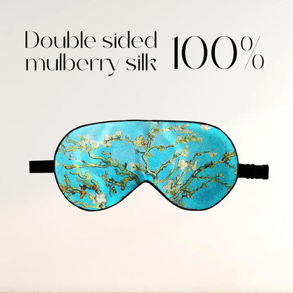 ZIMASILK Adjustable 100% Mulberry Silk Sleep Mask | Super-Smooth Soft Natural Silk Eye Mask for Sleep, Travel, Multiple Color Options ( Navy Blue )