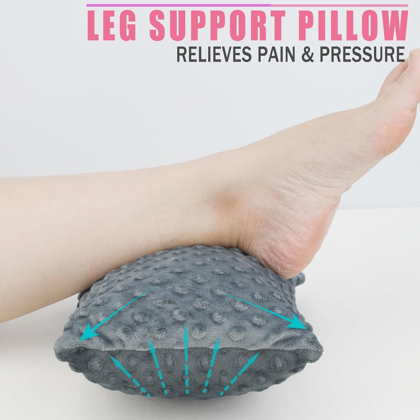 Soft Knee Pillow Leg Pillows 11" x 7.8" Small Hip Support Pillows Between Legs for Side Sleepers Sciatica Joints Pain Relief Machine Washable Post Surgery Cushion Gifts, Minky Dot Light Gray