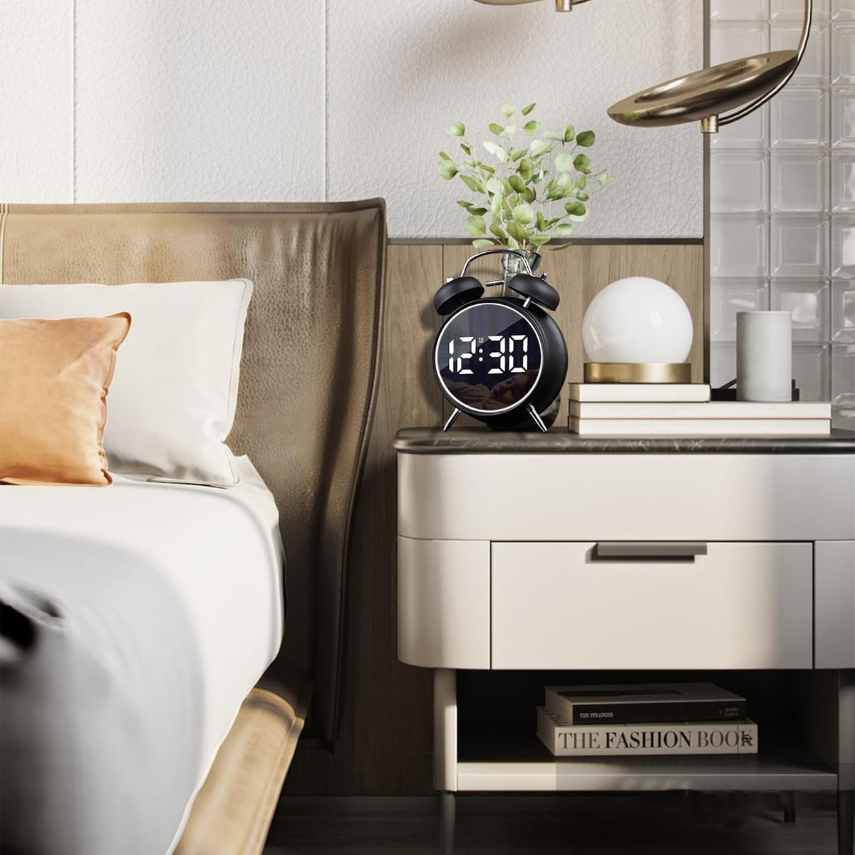 Digital Small Alarm Clock, 4.5 Inch Double Bell Electronic LED Alarm Clock