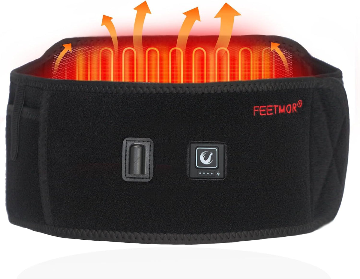 Heated Waist Belt, Cordless Lower Back Heating Pad, Black