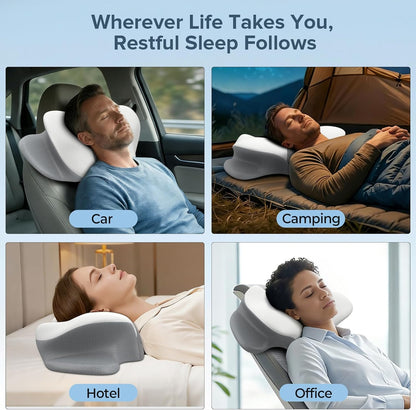 Cervical Neck Pillow for Pain Relief, Ergonomic Side Sleeper Pillow for Sleeping, Orthopedic Neck Support Contour Memory Foam Pillow for Side Back Stomach Sleepers, Ideal for Office Travel