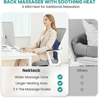 Nekteck Foot Massager with Heat, HSA Eligible FSA Massage Tools Gifts | Shiatsu Heated Electric Kneading Foot Massager Machine for Plantar Fasciitis, Built-in Infrared Heat Function and Power Cord