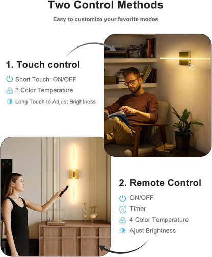 iThird Battery Operated Wall Sconces Set of 2: 10000mAh Rechargeable Wireless Wall Lights, 360° Rotatable Magnetic Wall Lamp, 4CCT Dimmable LED Wall Lighting for Bedroom Living Room Hallway, 31.7in