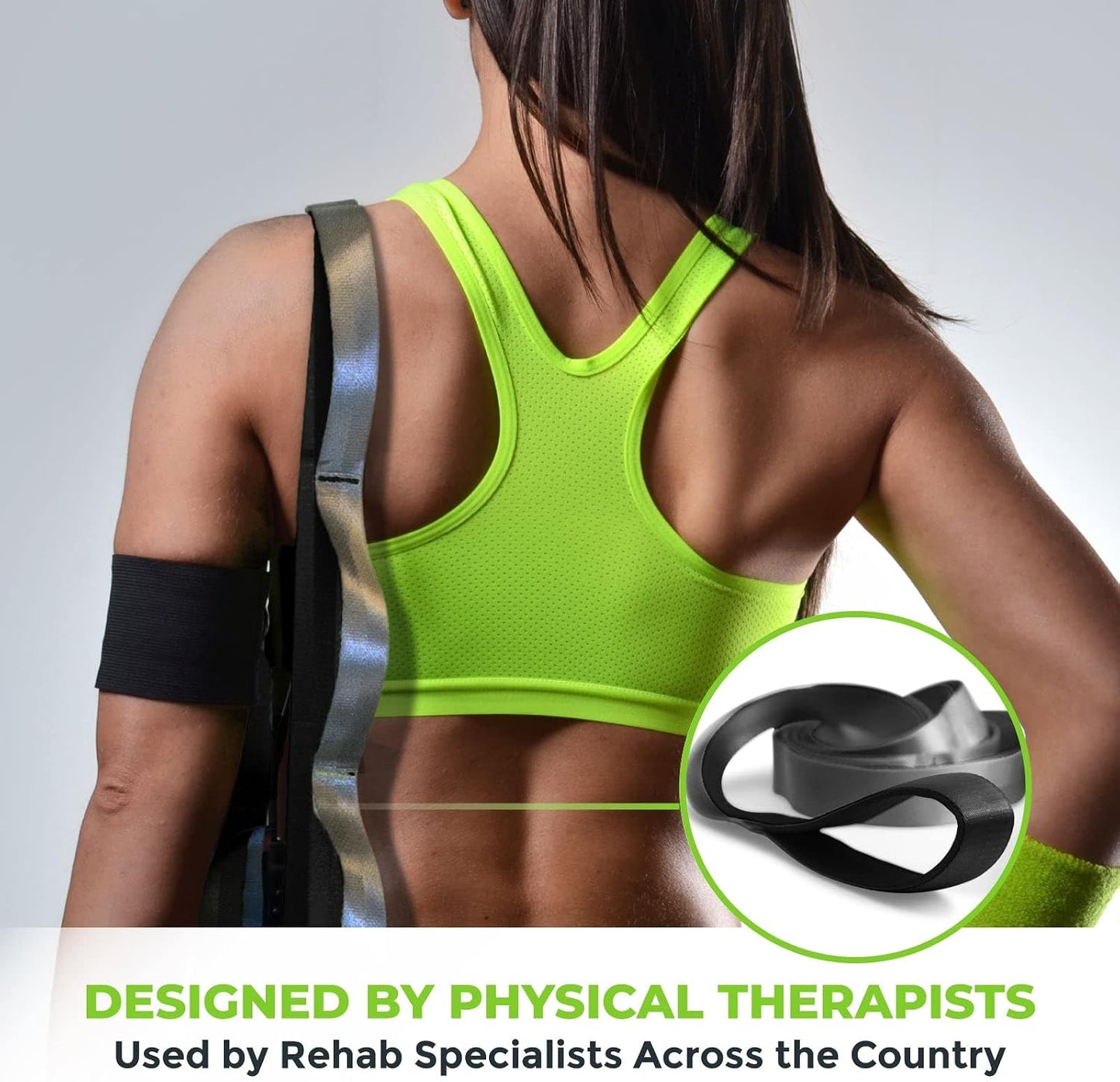 Stretching Strap for Physical Therapy, 12 Multi-Loop Stretch Strap 1.5" W x 8' L, Neoprene Handles, Physical Therapy Equipment, Yoga Straps for Stretching, Leg Stretcher.