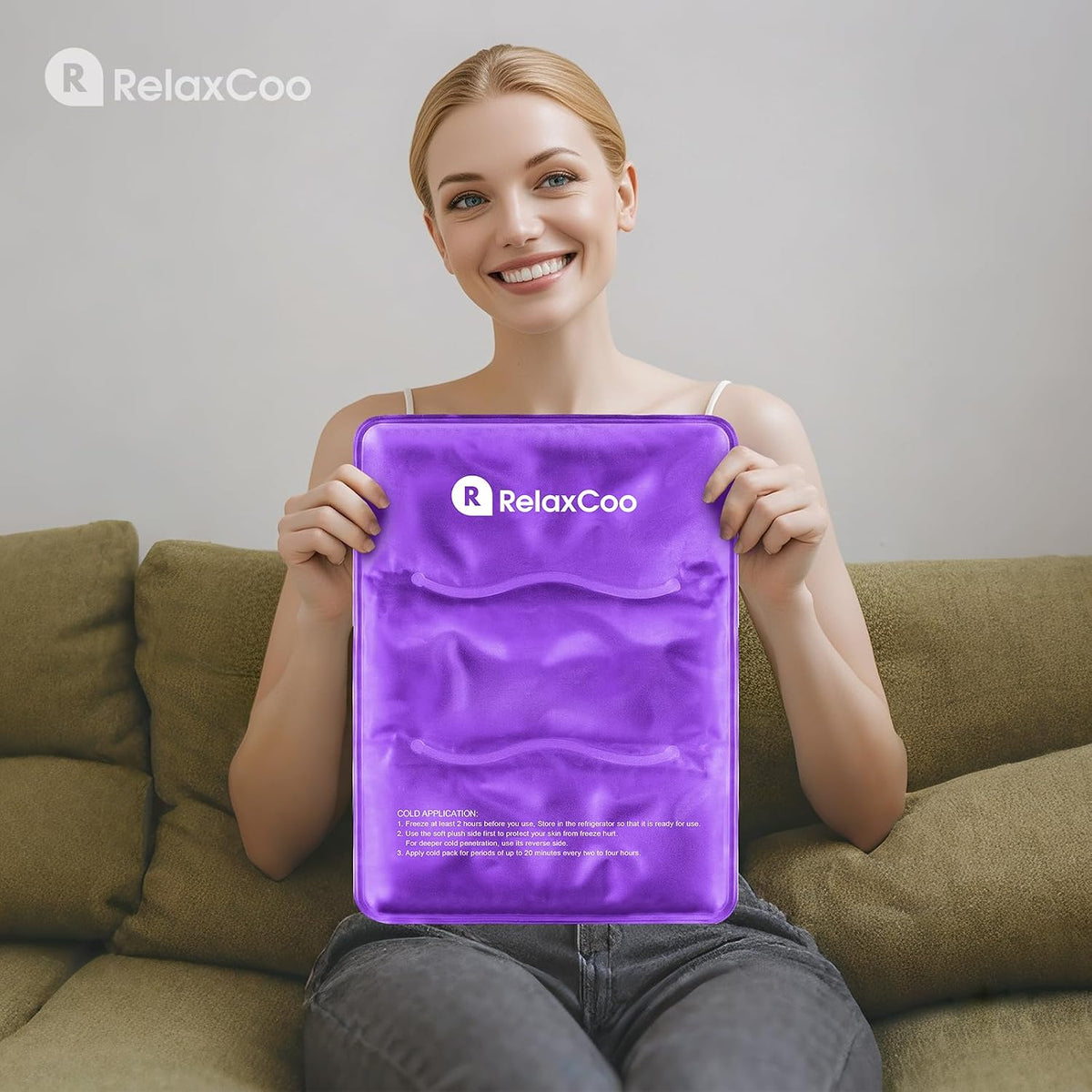 RelaxCoo Large Flexible Ice Pack for Injuries Reusable Gel, 11x14.5 Inches, Cold Compress for Hip, Shoulder, Knee, Back Pain, Swelling, Bruises, Surgery
