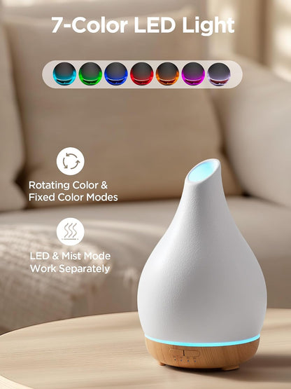 InnoGear 150ml Ceramic Essential Oil Diffuser, Diffusers for Home, White