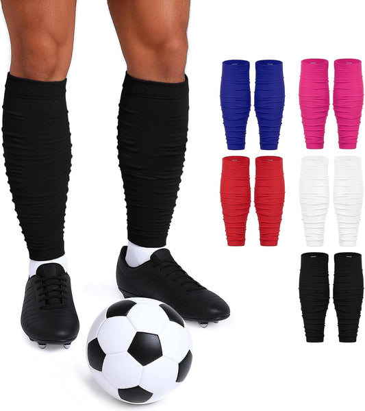 Zando Leg Compression Sleeves for Men – Football Shin Guard Grip Pre Cut Soccer Socks For Calf Support Muscle Recovery