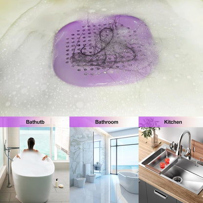 Bovinde Hair Drain Catcher,Square Cover for Shower 2 Pack (Black) | Drainer Cover Silicone Hair Stopper with Suction Cups,Protector Accessories,Easy to Install Suit for Bathroom,Bathtub,Sink