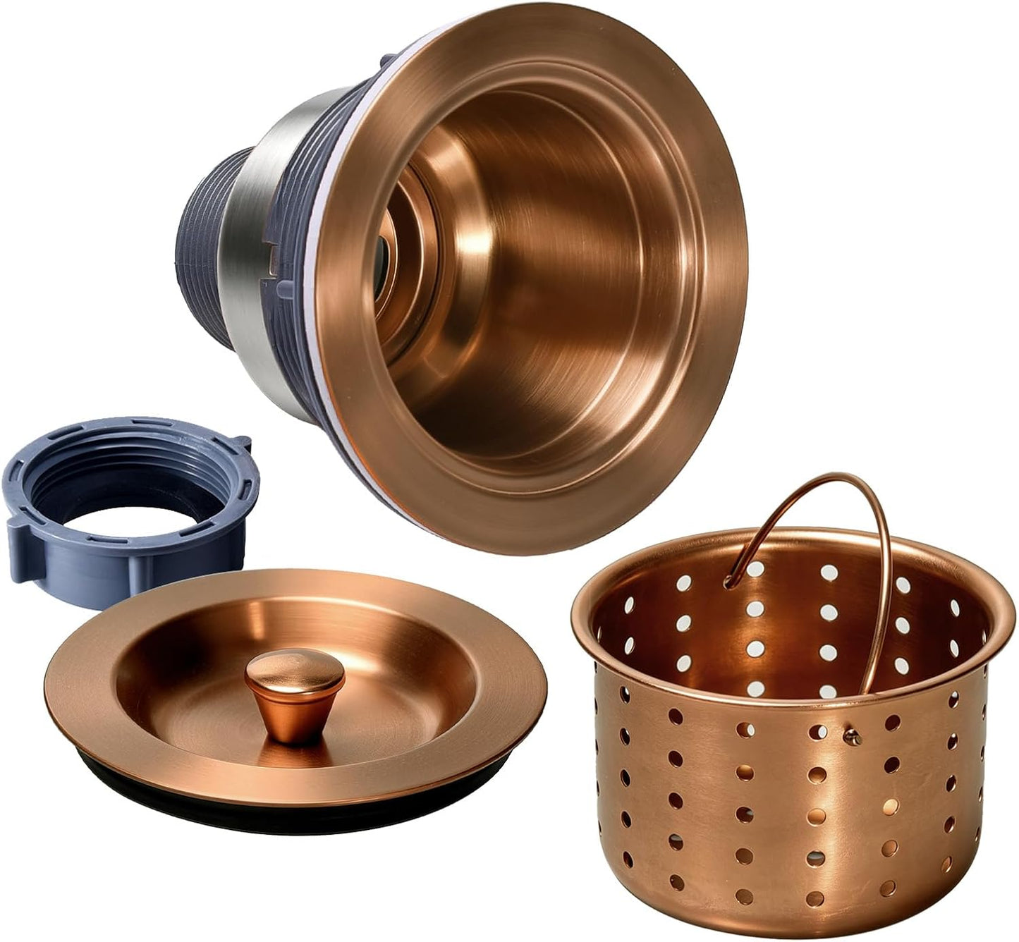 3-1/2 Inch Sink Drain Assembly Kit, Removable Deep Sink Strainer Basket with Sink Stopper/Sealing Lid for Home, Kitchen, Stainless Steel