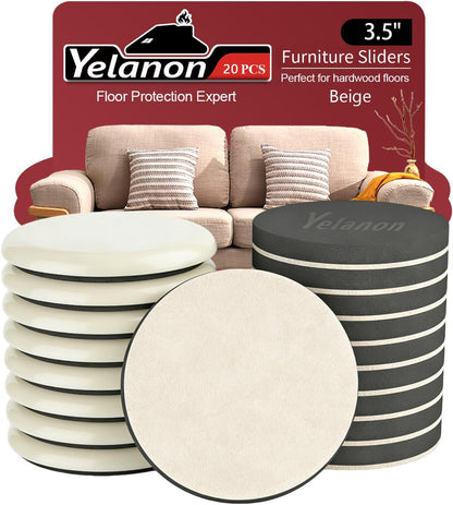 Furniture Sliders for Carpet – 8 Pcs 9.5" Beige Movers | Durable sliders for furniture on carpet. Easy moving pads glide over rug. Long-lasting for heavy furniture. Protects floors.