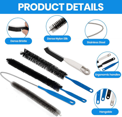 Dryer Lint Trap Cleaning Brush Set, Dryer Vent Cleaner Kit with Refrigerator Condenser Coil Brush, 2 Gap Brushes and 2 Pliers for Home