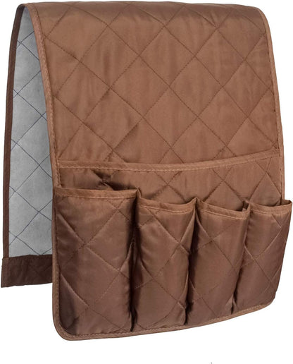 5 Pockets Remote Control Holder, Magazine Rack, Space Saver Organizer, Draped Over Sofa, Couch, Recliner Armrest