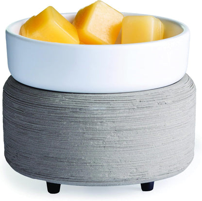 Candle Warmers ETC 2-in-1 Candle and Fragrance Warmer for Warming Scented Candles or Wax Melts and Tarts with to Freshen Room, Pewter Walnut