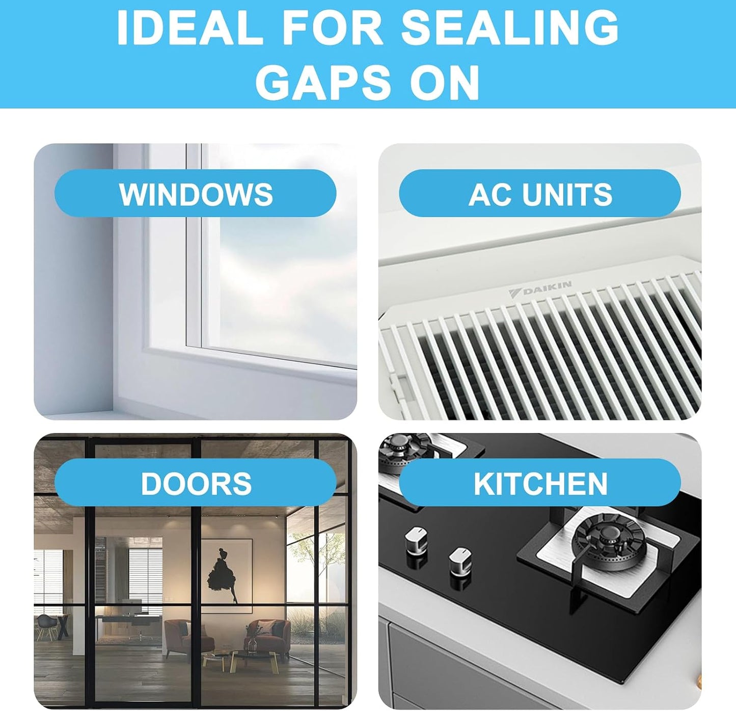 Window Sealing Tape 2 Inch x 33 Ft Transparent Window Insulation Waterproof Nano Draft Isolation Tape Clear Weather Stripping Caulk Tape for Window and Bathroom Shower Glass Side Gaps