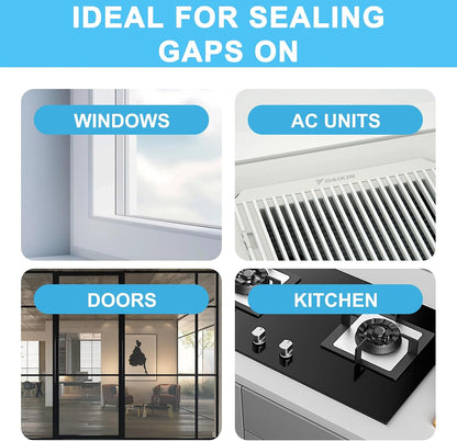 Window Sealing Tape 2 Inch x 33 Ft Transparent Window Insulation Waterproof Nano Draft Isolation Tape Clear Weather Stripping Caulk Tape for Window and Bathroom Shower Glass Side Gaps
