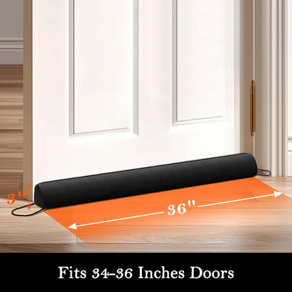 Door Draft Stopper, Removable Washable Cover, 38", Gray | Weighted Gap Filler, Blocks Hot and Cold Air, All-Season Seal, Easy Install, Noise & Wind Blocker, Home Essentials