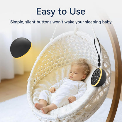 Portable Sound Machine Night Light White Noise Machine Mini Baby Shushing Sleep Machine 12 Night Lights 30 Sleeping Sounds for Baby Kids Adults Dogs 4 Timer Memory Function for Home Travel Office