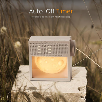 Portable Alarm Clock with Sounds Machine Night Light for Bedroom | 2000mAh, 20 Soothing White noise for Sleep, Digital Alarm Clock with Snooze, Gentle Wake Up Light, Sleep Timer (30-120 min)